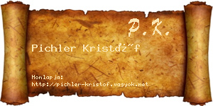 Pichler Kristóf névjegykártya