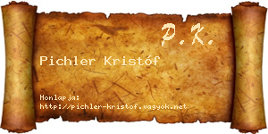 Pichler Kristóf névjegykártya